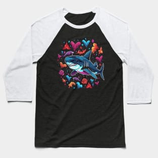 Shark Valentine Day Baseball T-Shirt
